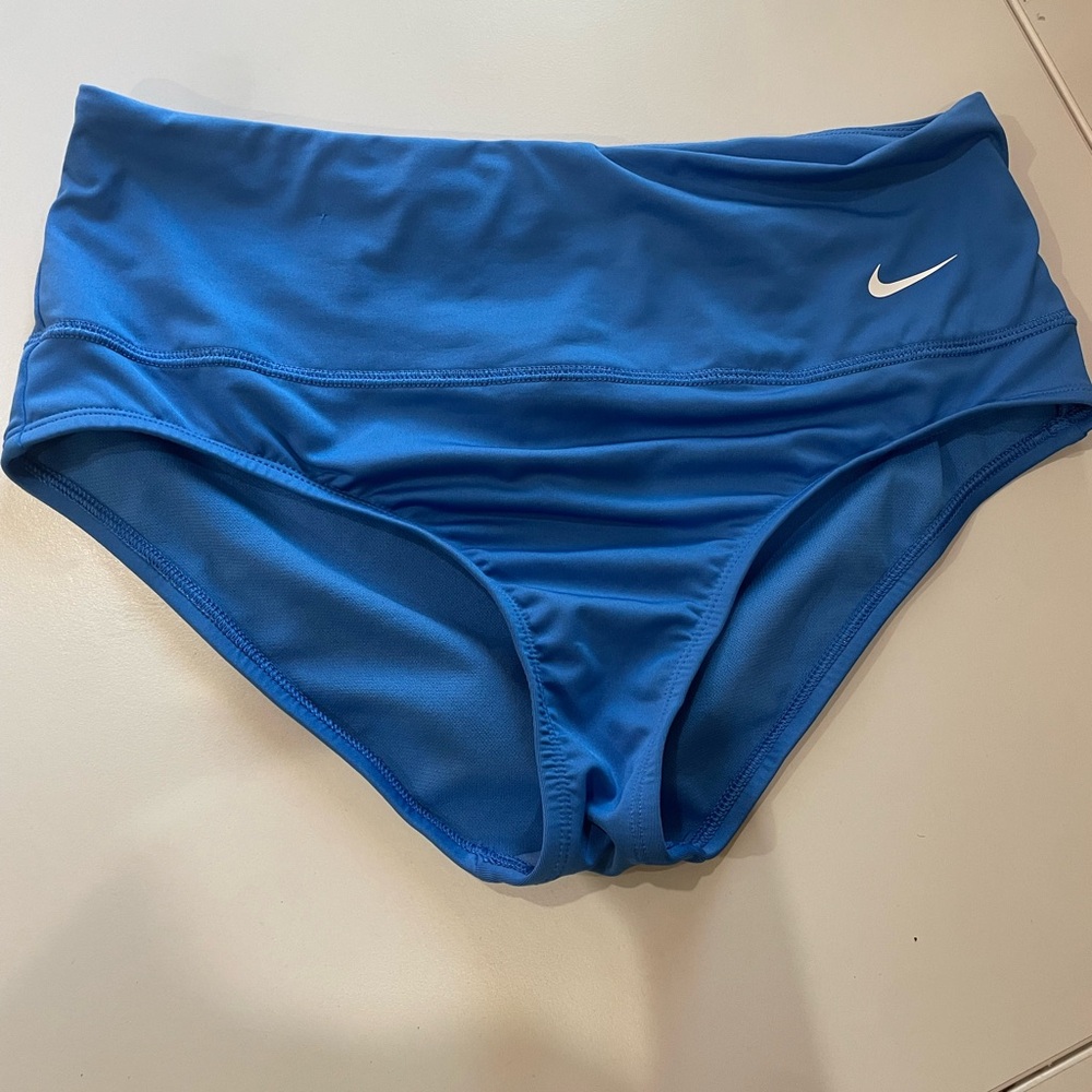 Nike Blue High-Waisted Bikini Bottoms